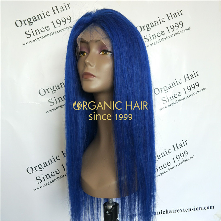 Colorful human full lace wig on sale X88